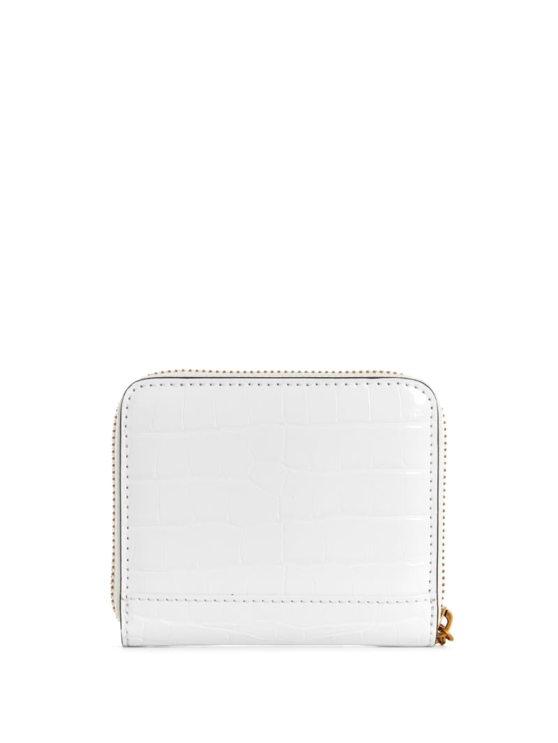 White Women's Guess Laurel Small Zip-Around Wallets | 3987452-MZ