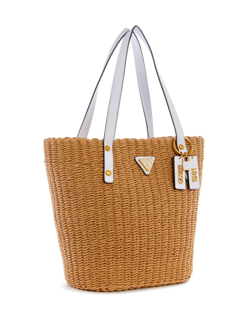 White Women's Guess Lilica Tote Bags | 9740153-BC