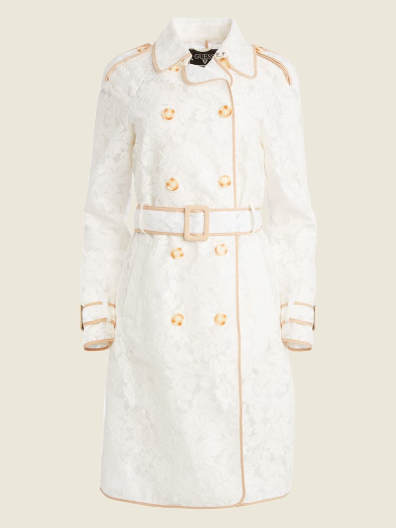 White Women's Guess Livia Trench Jackets | 7605913-CO