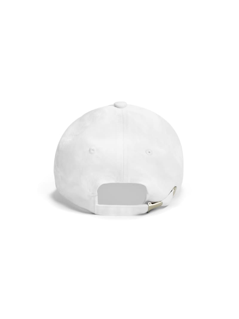 White Women's Guess Logo Baseball Hats | 1298764-KE