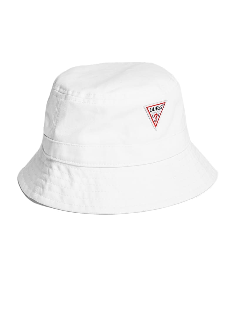 White Women\'s Guess Logo Bucket Hats | 8295630-HP