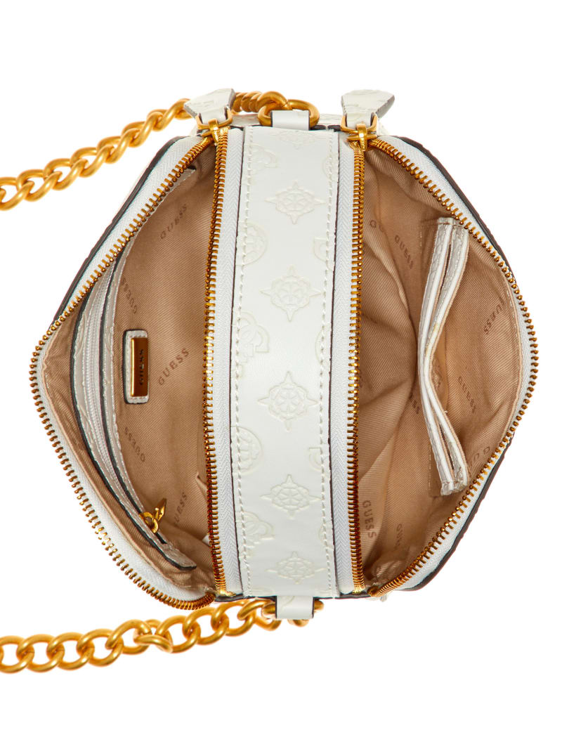 White Women's Guess Noelle Logo Camera Crossbody Bags | 8156230-QF