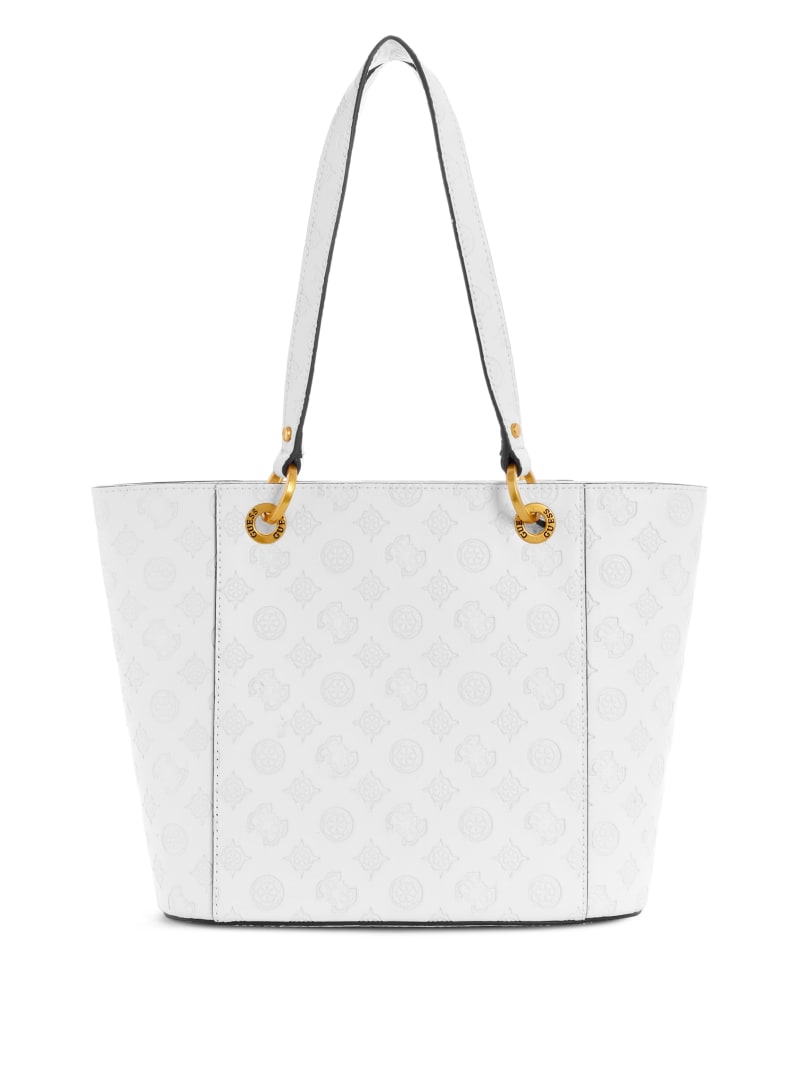 White Women's Guess Noelle Small Elite Tote Bags | 2576841-EL