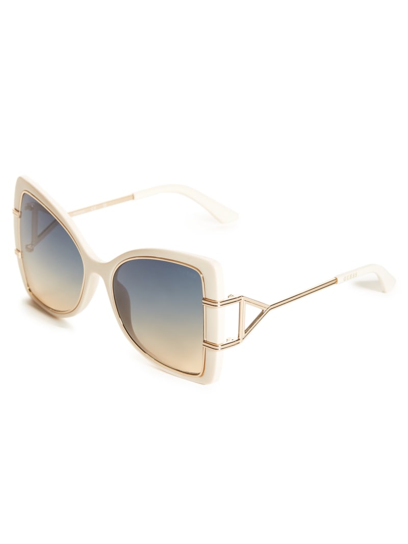 White Women's Guess Oversized Butterfly Sunglasses | 8307649-UN