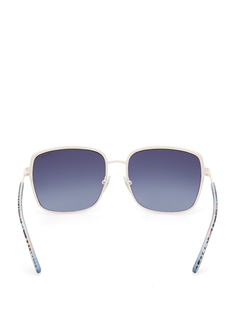 White Women's Guess Oversized Metal Square Sunglasses | 7095341-RN