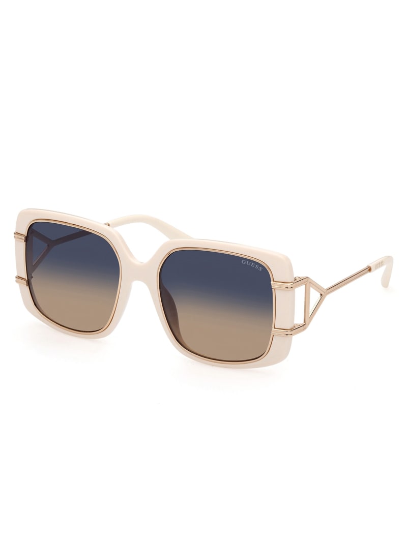 White Women's Guess Oversized Square Sunglasses | 7143209-QL