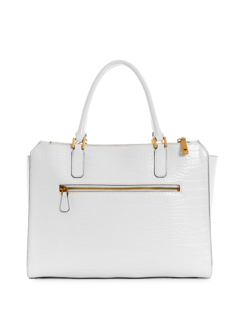 White Women's Guess Raffie Crocodile Crossbody Bags | 4291768-OT