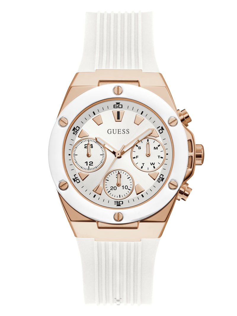 White Women\'s Guess Rose Gold-Tone And White Multifunction Watches | 6985407-RL