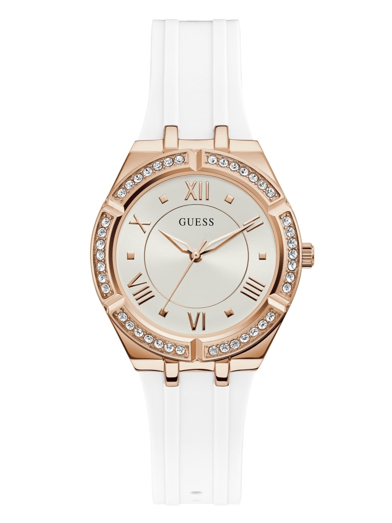 White Women\'s Guess Rose Gold-Tone and White Analog Watches | 3857460-NP