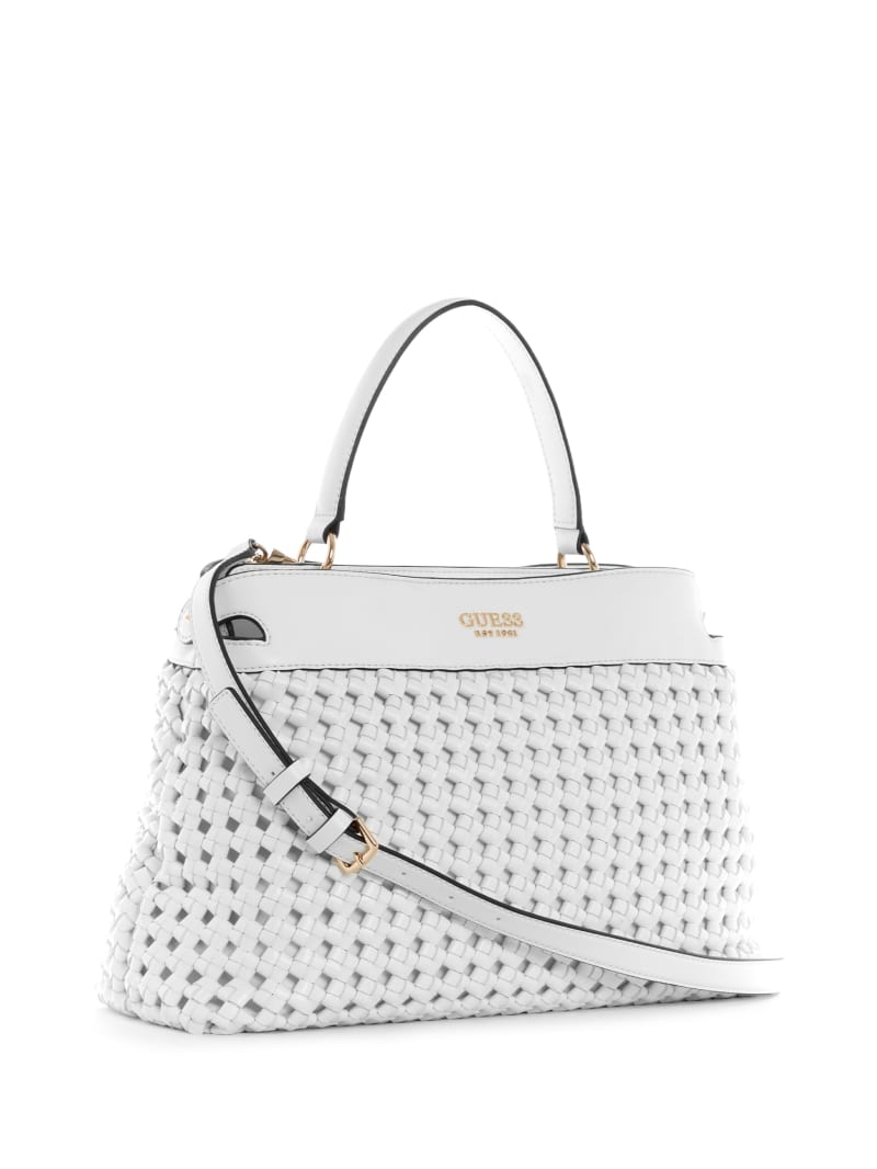 White Women's Guess Sicilia Satchel Bags | 4637025-SN