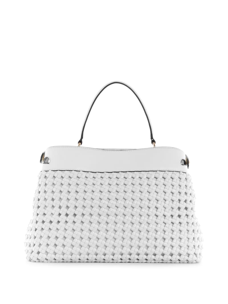 White Women's Guess Sicilia Satchel Bags | 4637025-SN