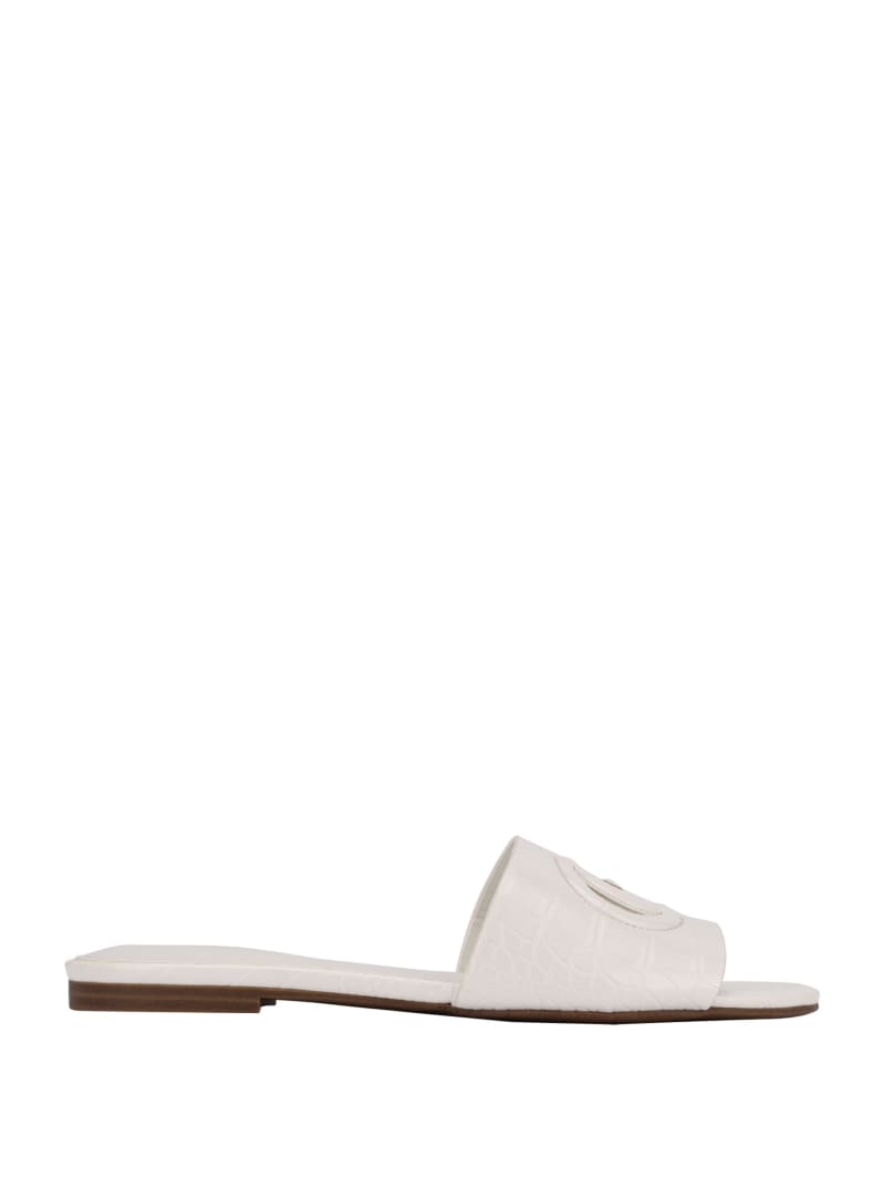 White Women's Guess Tashia Logo Slides | 4618357-IW