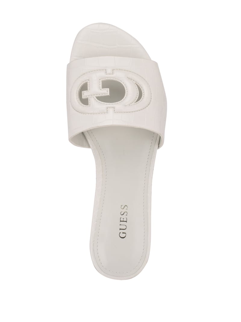 White Women's Guess Tashia Logo Slides | 4618357-IW