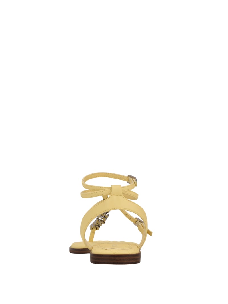 Yellow Women's Guess Brighti Chain T-Strap Sandals | 4805137-YH