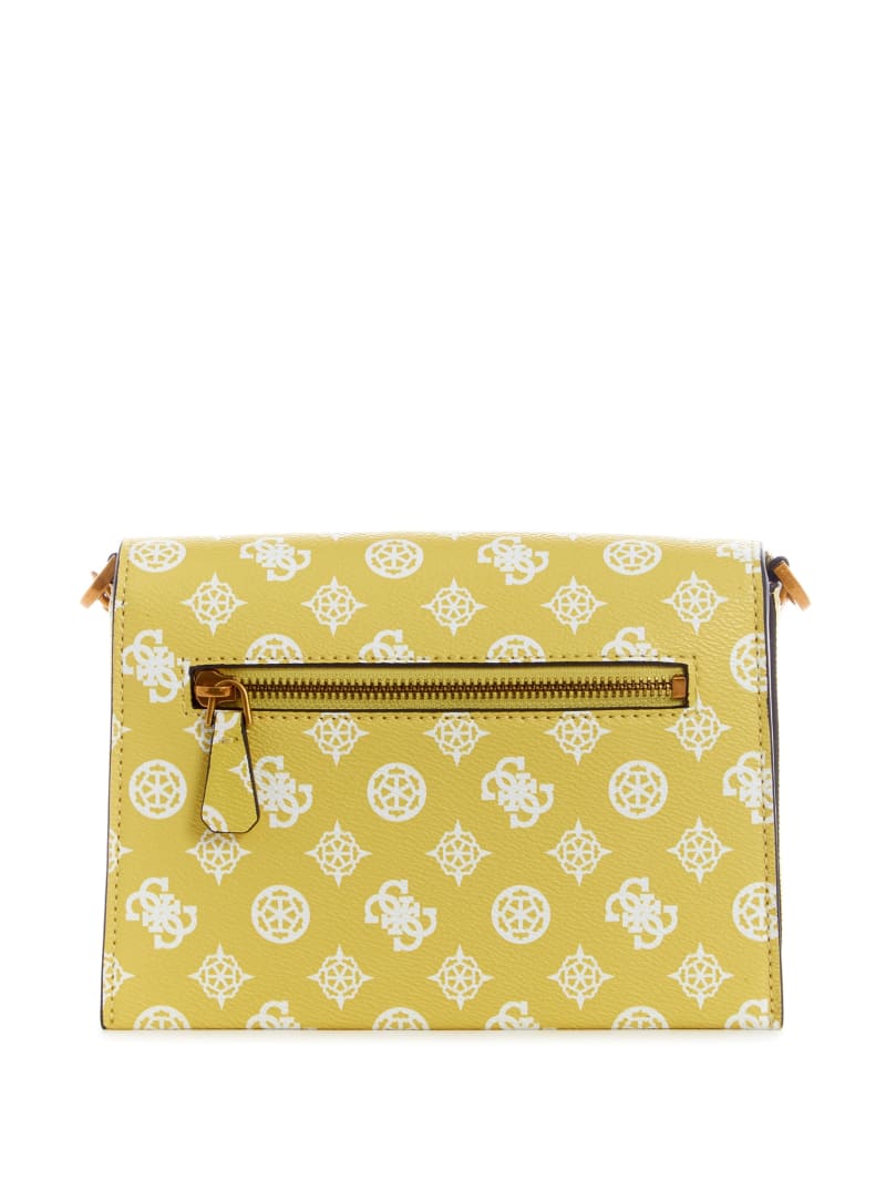 Yellow Women's Guess Centre Stage Flap Crossbody Bags | 6570389-UH