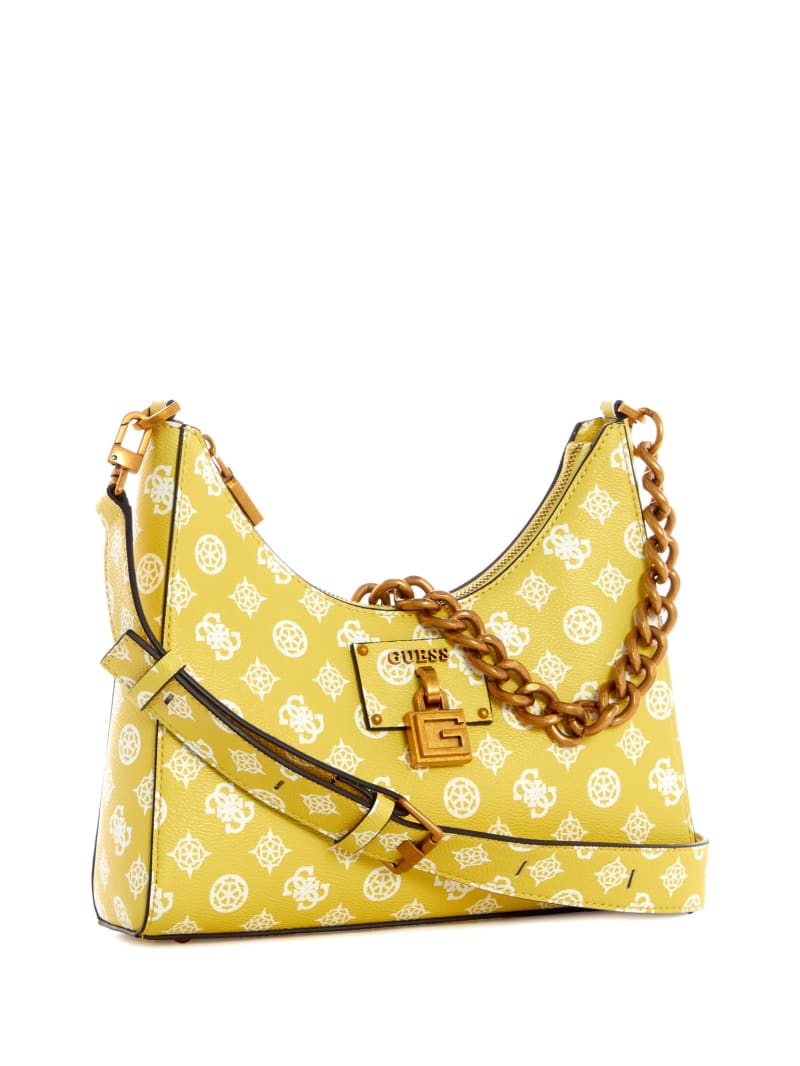 Yellow Women's Guess Centre Stage Hobo Shoulder Bags | 7406532-HW