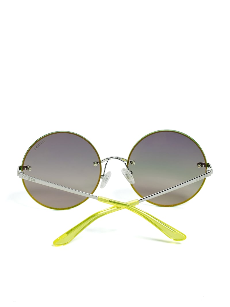 Yellow Women's Guess Greyson Glitter Trim Round Sunglasses | 6251837-NZ