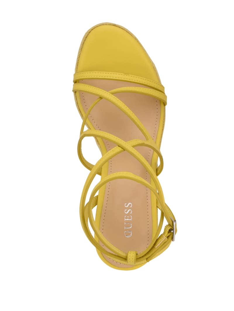 Yellow Women's Guess Hirani Strappy Espadrille Wedges | 8409621-AS