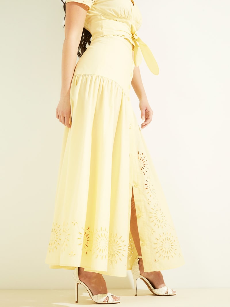 Yellow Women's Guess Kaia Poplin Maxi Dress | 8946251-KU