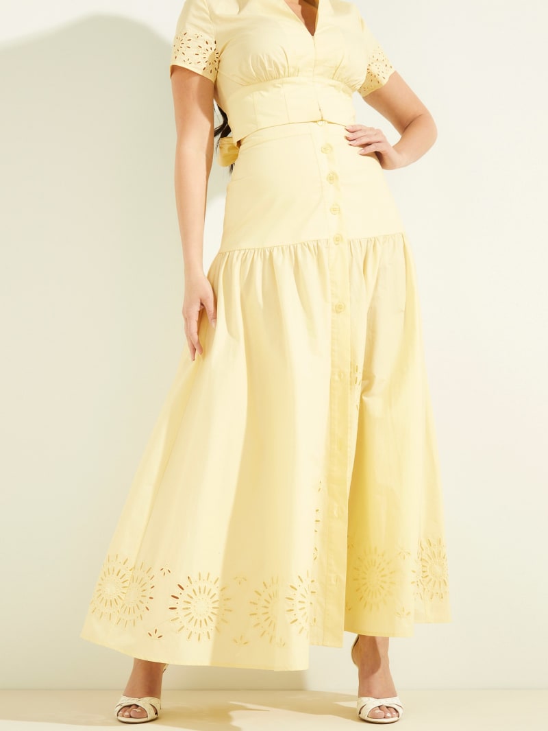 Yellow Women\'s Guess Kaia Poplin Maxi Dress | 8946251-KU