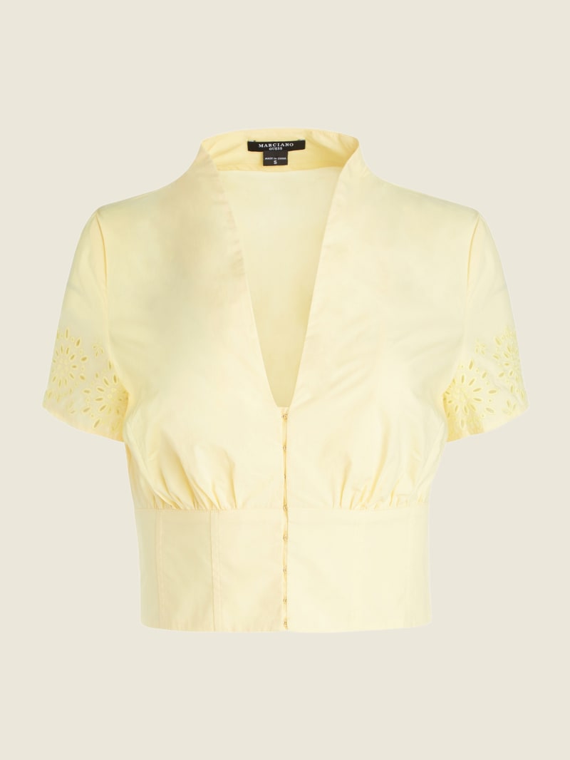 Yellow Women's Guess Kaia Poplin Tops | 4280537-AI