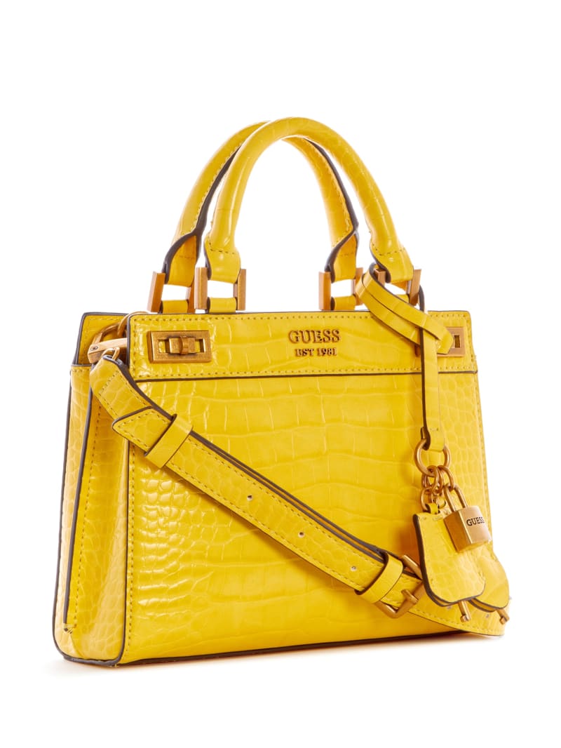 Yellow Women's Guess Katie Croc Satchel Bags | 0487915-PK