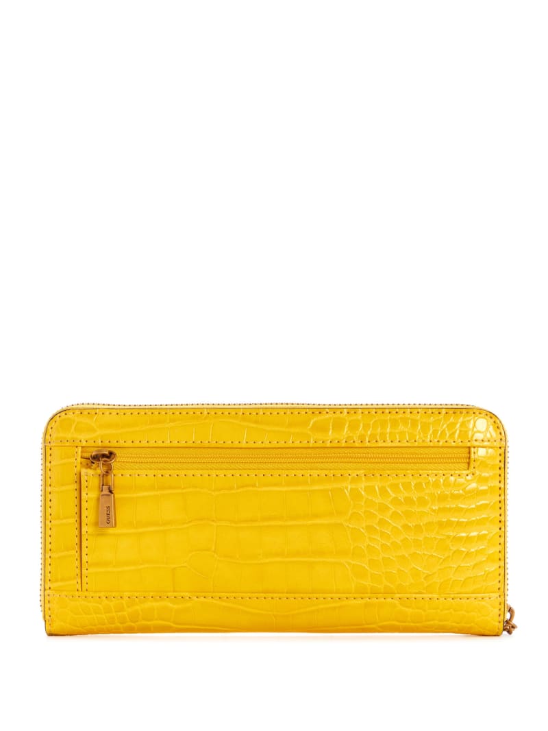 Yellow Women's Guess Laurel Large Zip-Around Wallets | 9156380-XZ