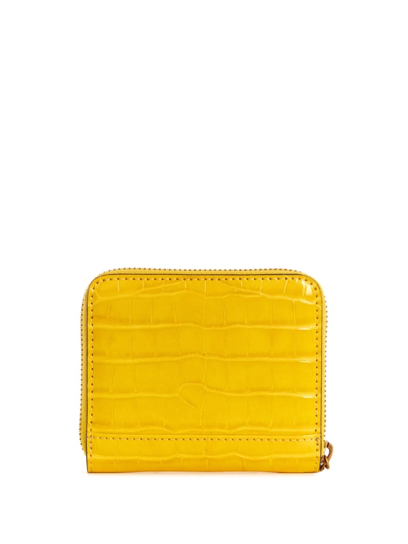 Yellow Women's Guess Laurel Small Zip-Around Wallets | 9714586-TS