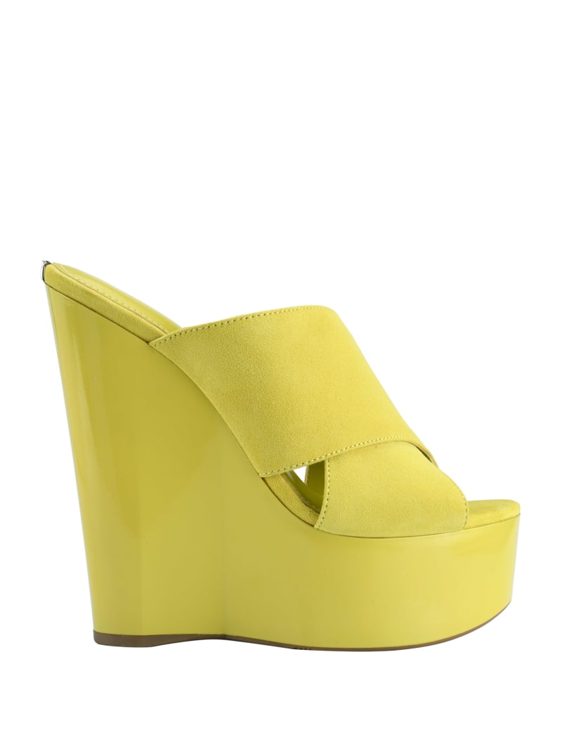 Yellow Women's Guess Teisha Crisscross Wedges | 5893617-ZB